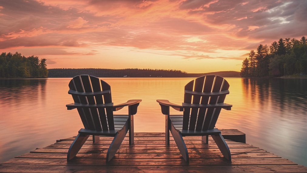Chairs with view on a lake